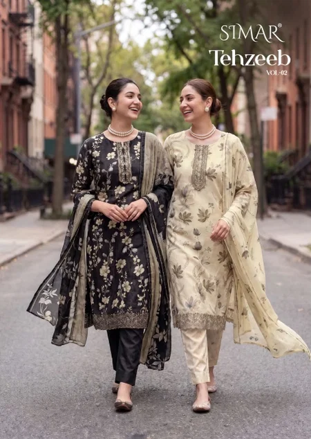Tehzeeb Vol 2 By Glossy Simar Viscose Muslin Printed Dress Materials 